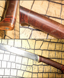 нож в Казани из У10 с рукояткой лайсвуд (розовое дерево) от Дамир Mephistophel "HM BLADES"
