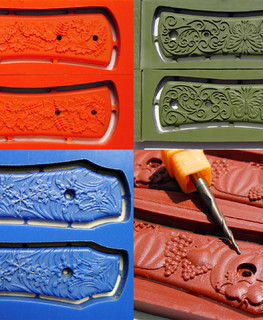 пластиковые накладки для складных ножей, оранжевые, синие, и темно-зеленые купить в Орле