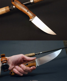 The handemade knife based on Phil Wilson "Khal" with forged СН3 blade