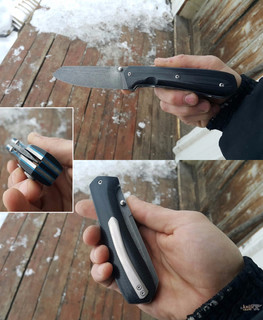 авторский складной нож ручной работы в Алдане, Саха, Якутия из cpm m4 и G10 "Клюв Ворона" от Арсен Assasin