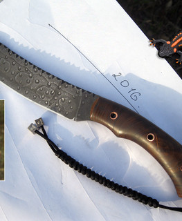 Knife "Tritonchik" from ShKh15 with etching handle from acacia by Mehord