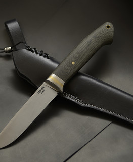 Knife by Alexei Blackmefisto cpm110v micalka, titanium, brass