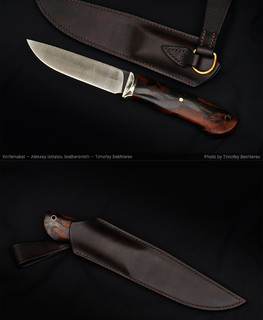 нож от Алексея Истратова из CPM S110V на рукоятке композит смолы и дерева