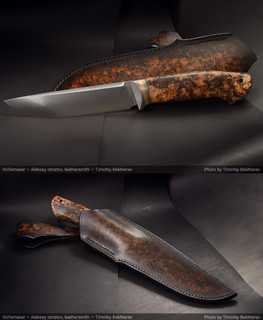 нож Тополь - М от Алексея Истратова из М390 и рукоятка из стабиленного тополя