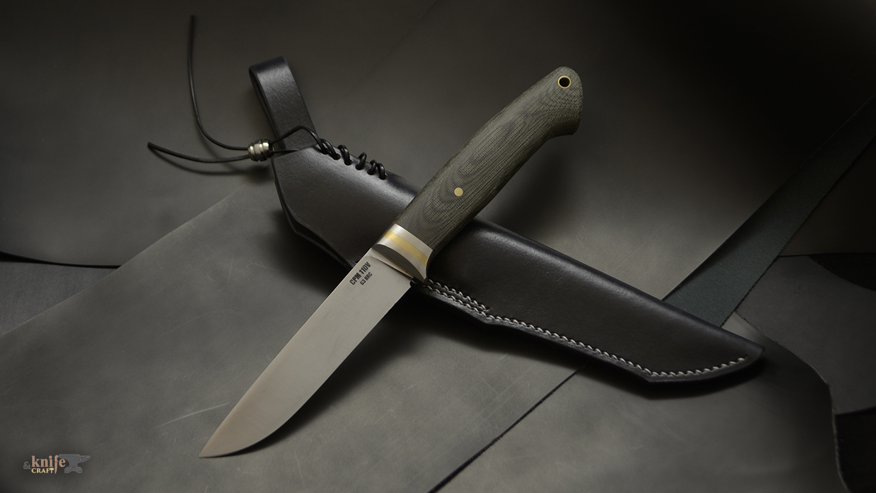 Knife by Alexei Blackmefisto cpm110v micalka, titanium, brass