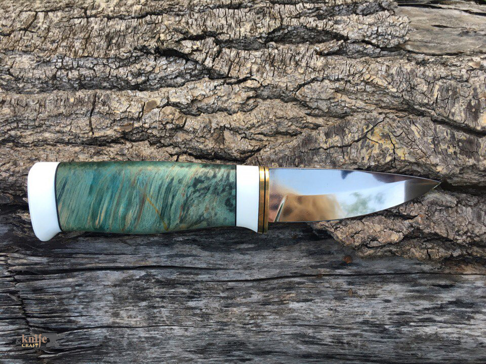 зеленый острый блестящий мини нож маленький клык коротыш из дерева купить (заказать) Уфа, Стерлитамак, Башкирия 