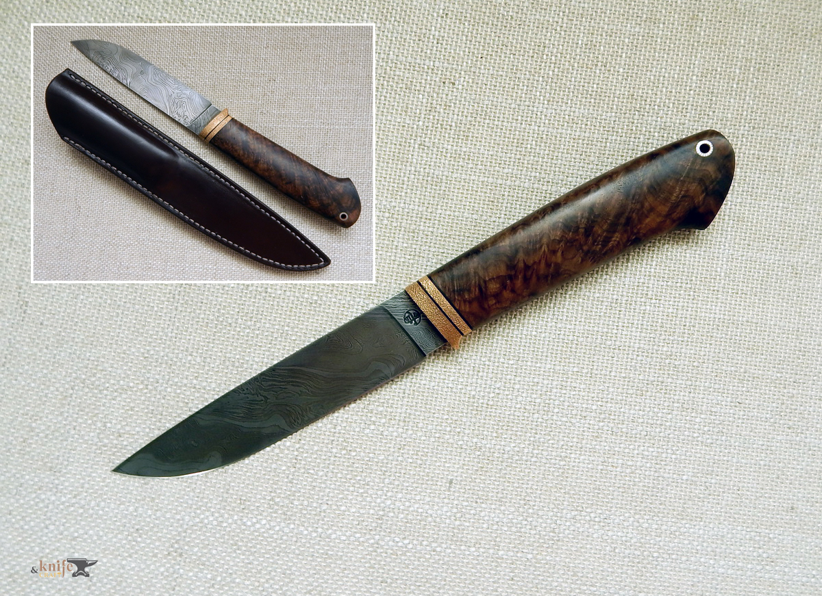 hand forged damascus knife 260 cm nut gentleman buy (order) in Novosibirsk