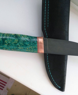 лесной авторский зеленый нож из ШХ12 ручной работы купить в Димитровграде, Ульяновске