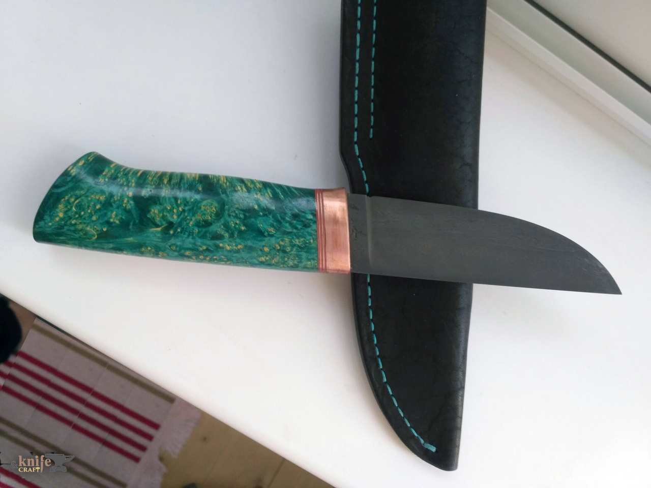 лесной авторский зеленый нож из ШХ12 ручной работы купить в Димитровграде, Ульяновске