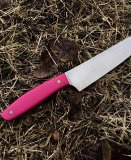 кухонный длинный розовый шеф нож ручной работы Чернигов Украина