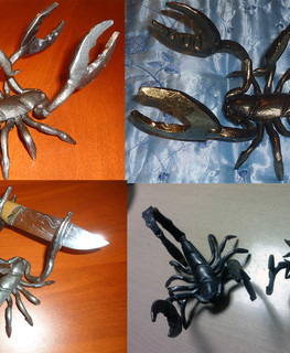 кованая металлическая подарочная подставка для ножа скорпион в Омске