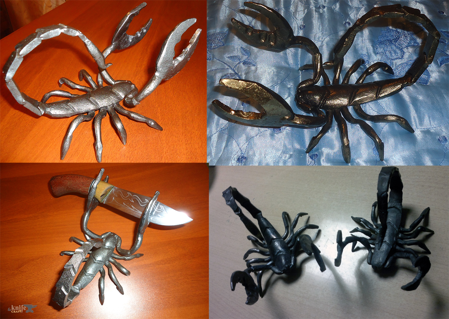 кованая металлическая подарочная подставка для ножа скорпион в Омске