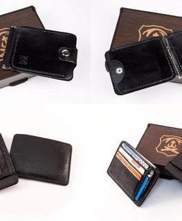 Leather clamp for money and cardholder made of lizard skin by Alexander Martynyuk (Emfitemzis)