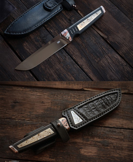 нож из японской стали, мокуме и серебра на заказ