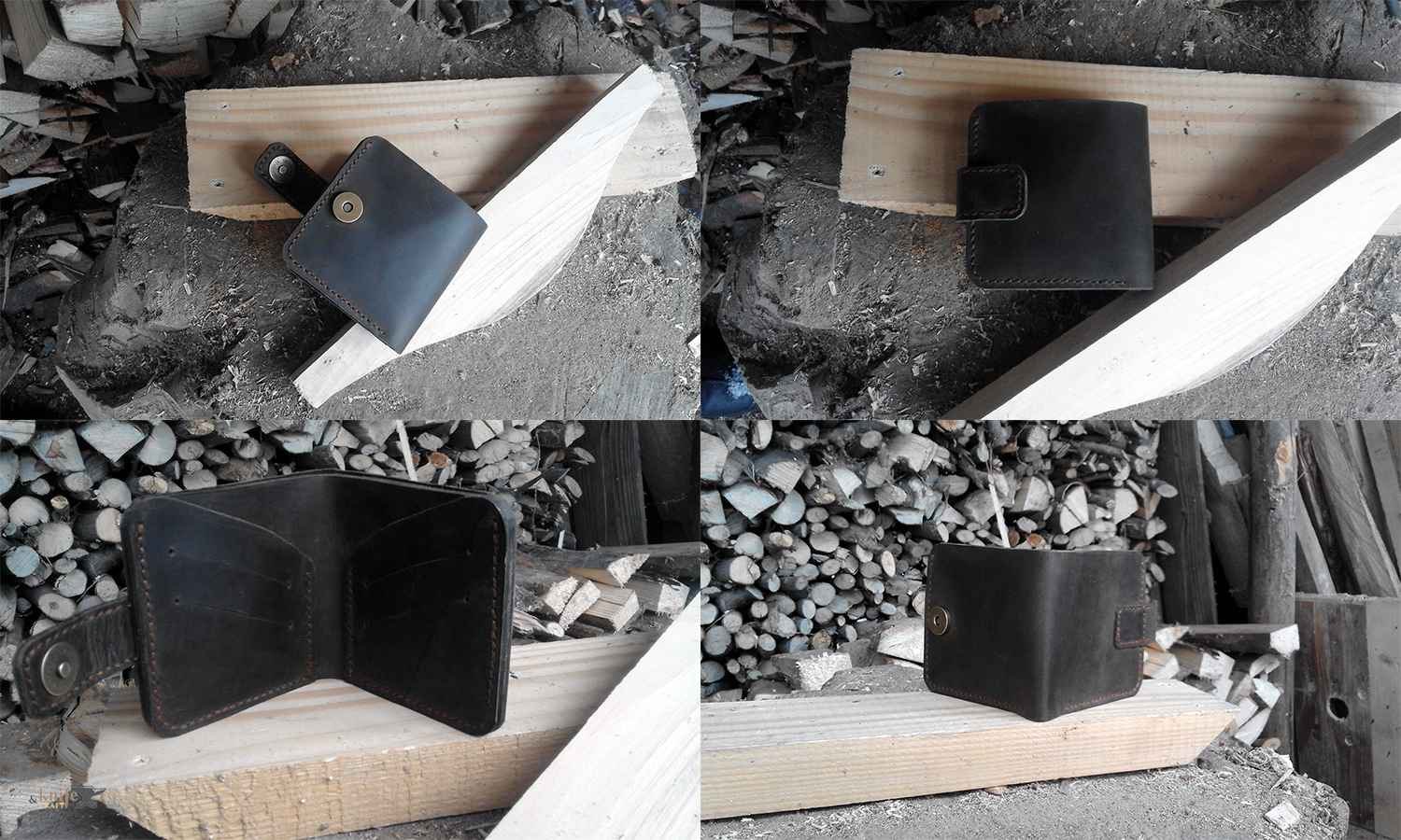 men's black wallet on the magnet by Workshop "Aries and Taurus"
