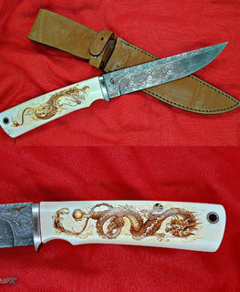 охотничьи ножи с рукояткой из рога ручной работы в Вильнюе, Литва