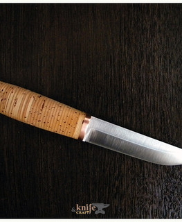 финка в Челябинске из ШХ15, рукоятка из бересты, нож от Георгия Анишина