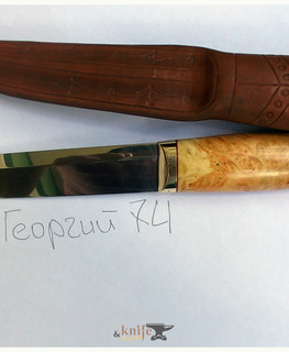 нож томми в Челябинске из ШХ15, рукоятка из капа клена, ножедел Георгий Анишин