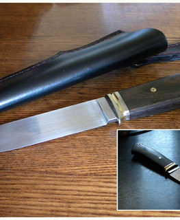 нож универсал из стали M390 на рукоятке окуневая микарта в Челябинске от Георгий Анишин