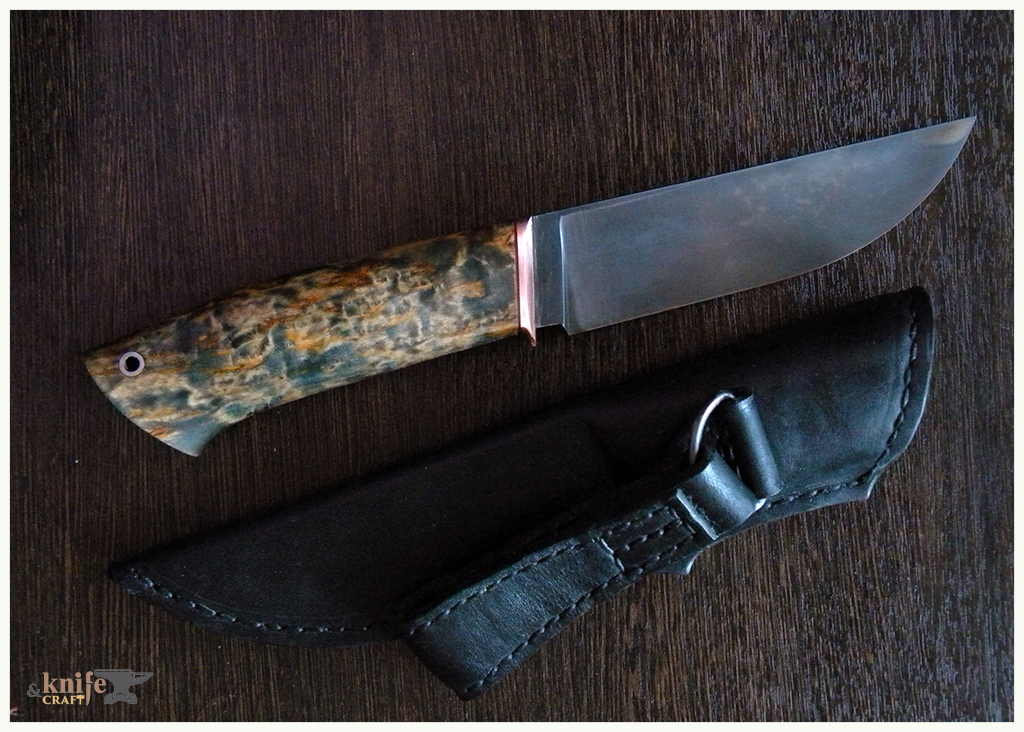 клинок ШХ15, рукоятка карельская берёза и медь, в Челябинске от Георгия Анишина