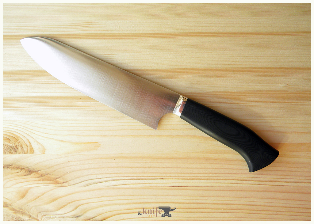 нож кухонный в Челябинске из 110х18мшд, рукоятка черная G10, ножедел Георгий Анишин