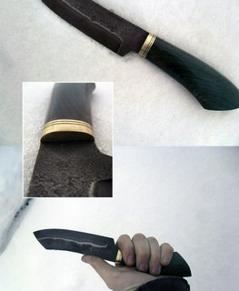 russian knife 9hS steel with stabilized Karelian birch handle