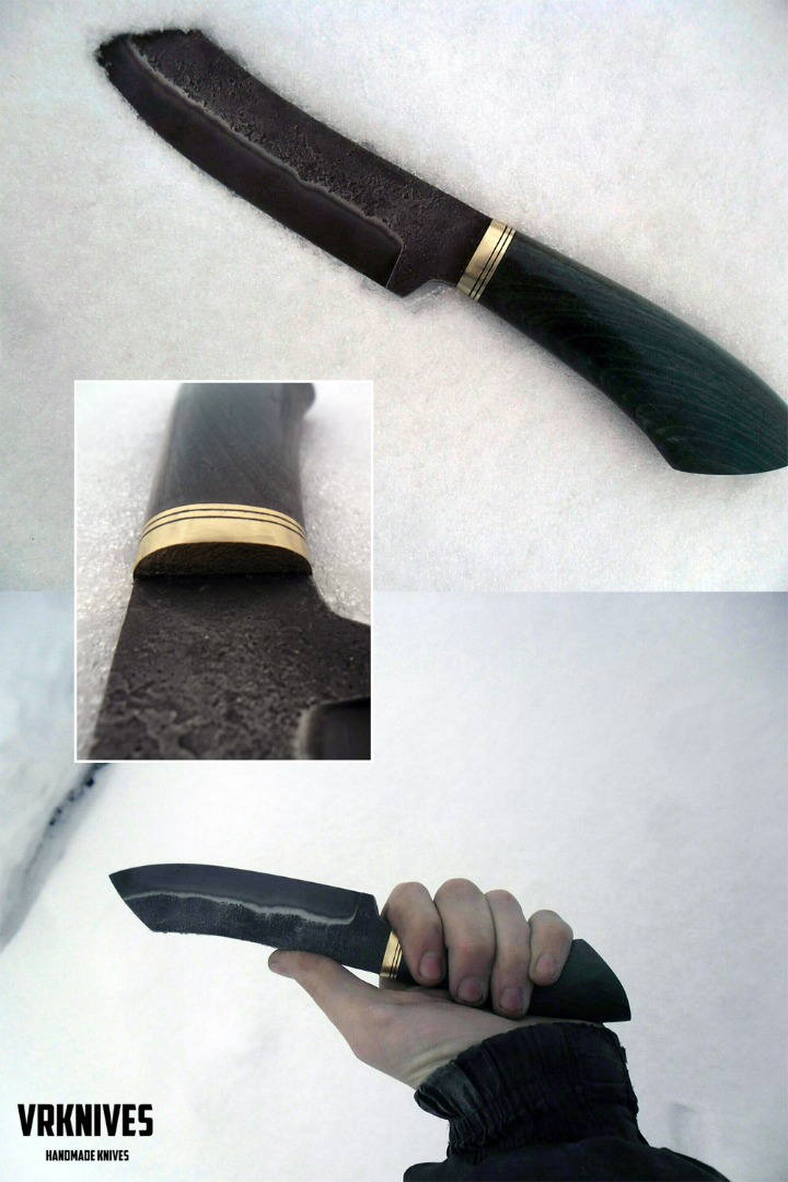 russian knife 9hS steel with stabilized Karelian birch handle