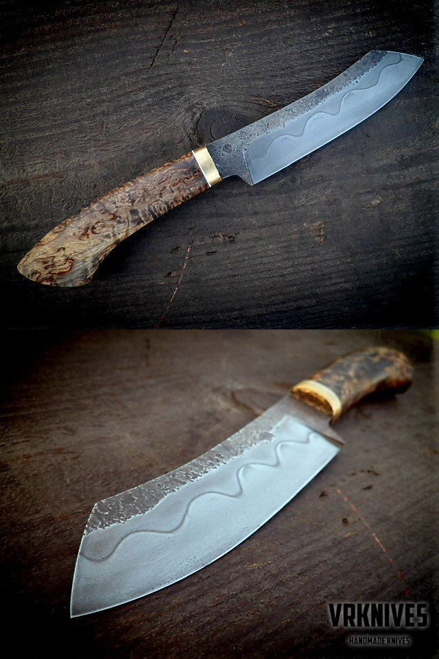 russian knife u13 steel with stabilized Karelian birch