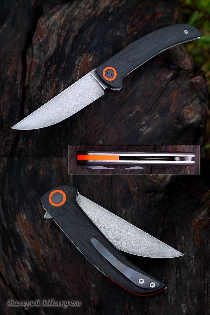 черно-оранжевый складной нож флиппер в Орле от Валерия Толкачева