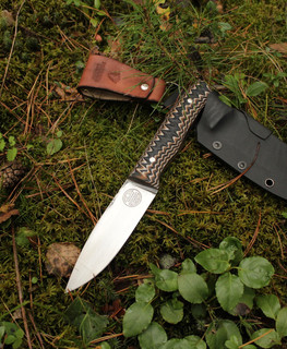 надежный нож для леса 95х18 темного цвета
