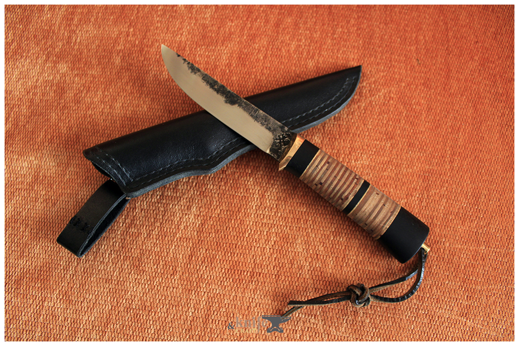 рабочий нож из ШХ15 с рукотякой из бересты и граба в Ангарске от Евгений Григорьев Sigumo