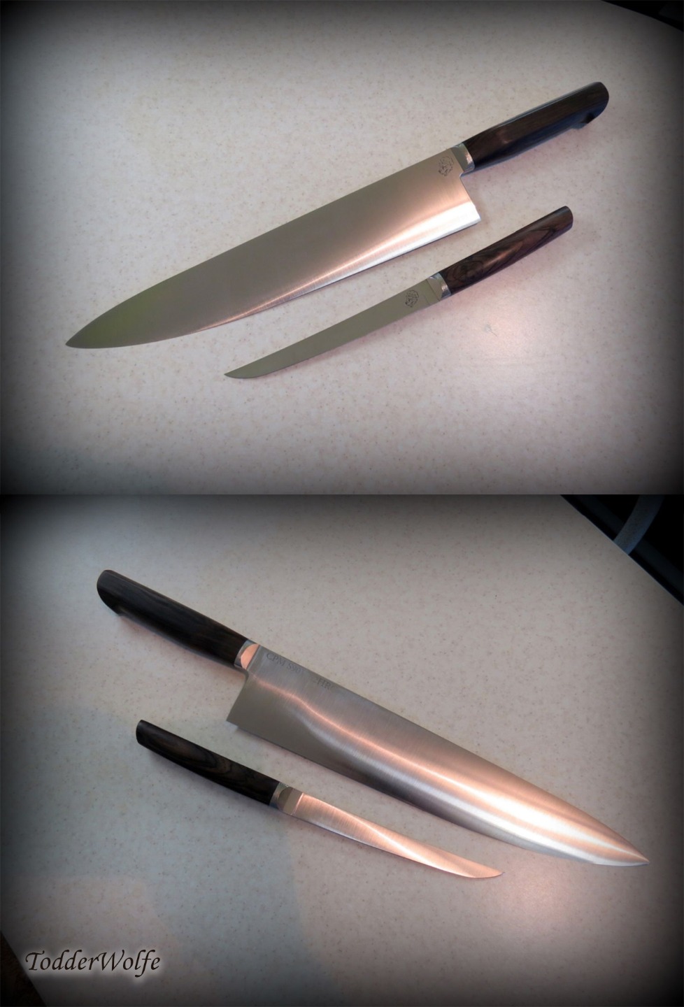 комплект кухонных ножей ручной работы 