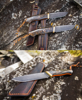 Нож на заказ из CPM Rex 121 и карбона красно-черного цвета в Ярославле от Дмитрия Малявина