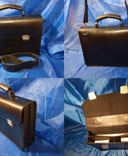 Черный кожаный мужской портфель ручной работы в Иркутске от Евгений Переляев