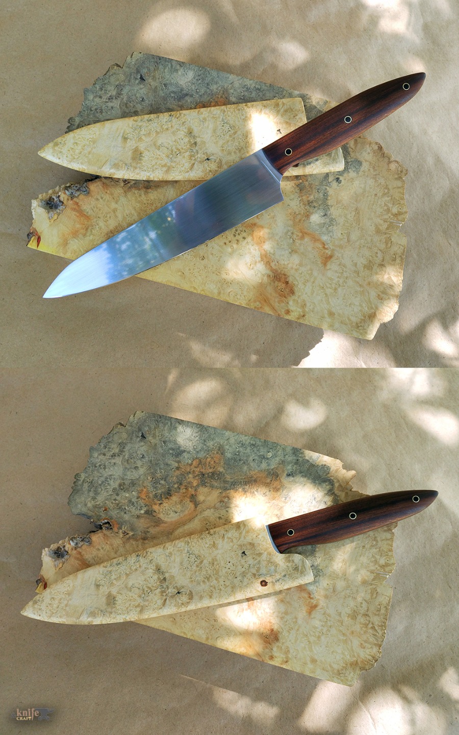 нож кухонный из 95х18 и рукояткой из палисандра сантос в Краснодаре