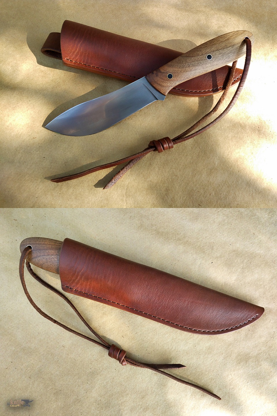 нож шкурный фултанг из кованой ШХ15 и рукояткой из грецкого ореха в Краснодаре