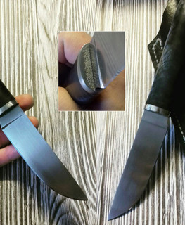 черный нож с рукояткой из березы