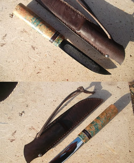 кованый якутский нож из клапана (сталь У 12) ручной работы в Кургане.