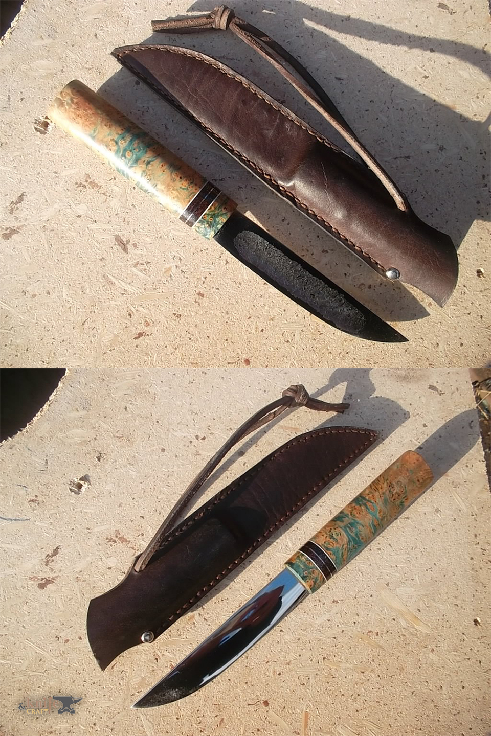 кованый якутский нож из клапана (сталь У 12) ручной работы в Кургане.