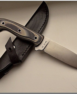 тяжелый цельнометаллический нож фултанг с накладной серо-черной рукоятью для тяжелых работ в Украине, Сумы.