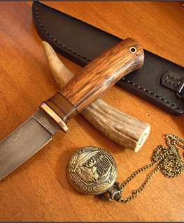 нож скинер шкуродер с прямым лезвием крюком из дамаска ручной работы в Украине, Сумы.