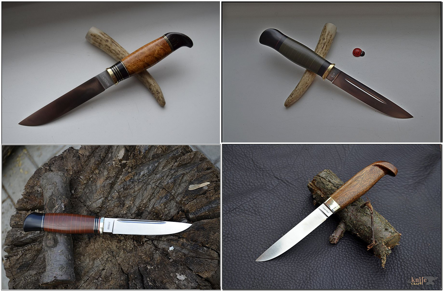 финские ножи ручной работы - Финки с коричневой или черной рукояткой из кованой стали в Украине, Сумы.