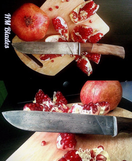 кованный нож в Казани из дамаска и яблони от Дамир Mephistophel "HM BLADES"