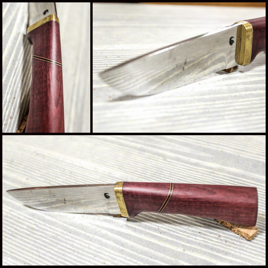 клинок ножа из 60C2 рукоятка амарант, мастер из Казани Дамир Mephistophel "HM BLADES" 