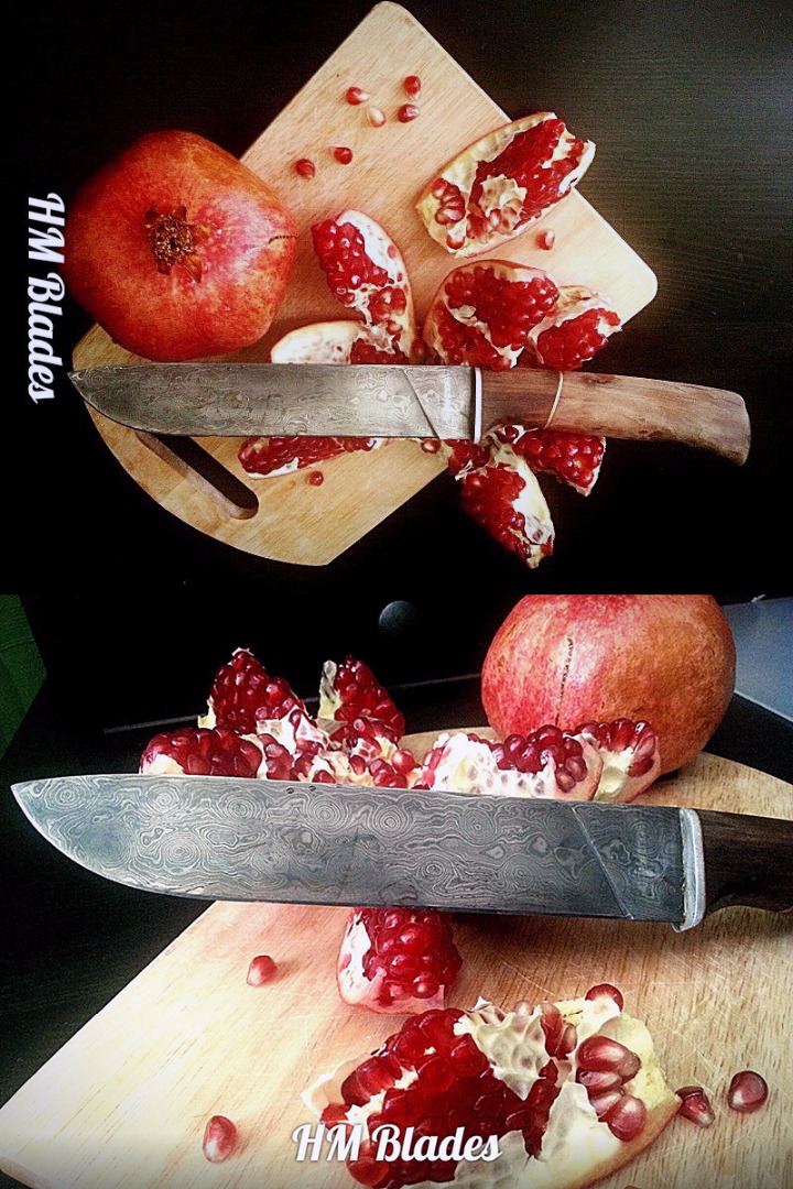 кованный нож в Казани из дамаска и яблони от Дамир Mephistophel "HM BLADES" 