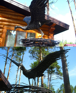 кованая птица аист садовая скульптура ручной работы купить (заказать) в Москве