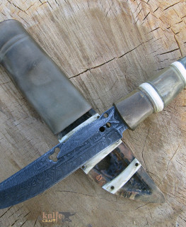 рыбацкий нож в Рогачеве (Белоруссия) из прорезного дамаска от Алексей "Lex Knives"