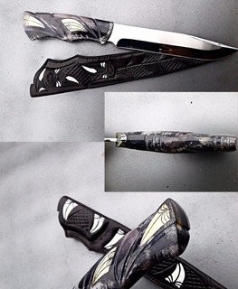 белорусский охотничий нож с резной ручкой от Алексей "Lex Knives" из Рогачева