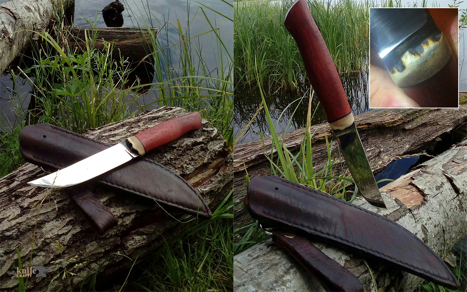 универсальный классический нож для туриста с красной рукояткой из падука и рога лося купить Торжок, Тверь 
