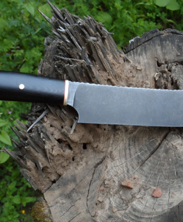кухонный недорогой нож ручной работы с черной рукояткой в Ярославле